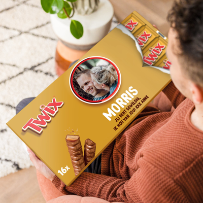 Mega Twix reep met naam en foto bedrukken