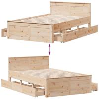 Bedframe zonder matras met hoofdbord grenenhout 150x200 cm - thumbnail