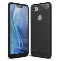 Geborsteld textuur koolstofvezel schokbestendige TPU Case voor Google Pixel 3 XL(Black) - thumbnail