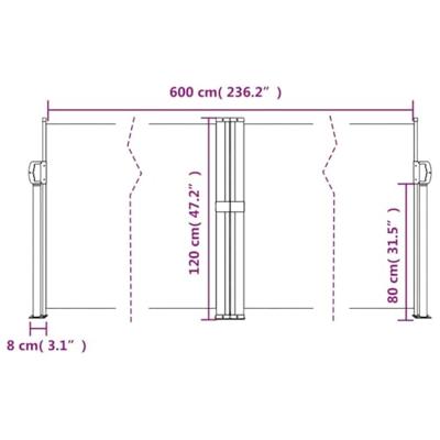 VidaXL Windscherm uittrekbaar 120x600 cm antraciet VidaXL Windscherm uittrekbaar 120x600 cm antraciet