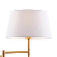 QAZQA Vloerlamp brons met witte kap en verstelbare leeslamp - Ladas - thumbnail