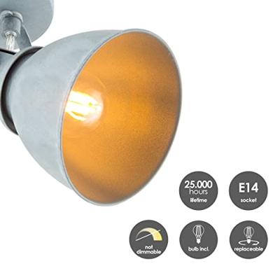 Light depot - LED opbouwspot Fama 4L Ø 23 cm - grijs betonlook - Outlet