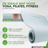 Tunturi Yogamat 8mm | Pilates mat | Fitnessmat | 183 x 61 x 0,8 cm | Incl Draagtas | Anti Slip en Eco | Licht Blauw - thumbnail
