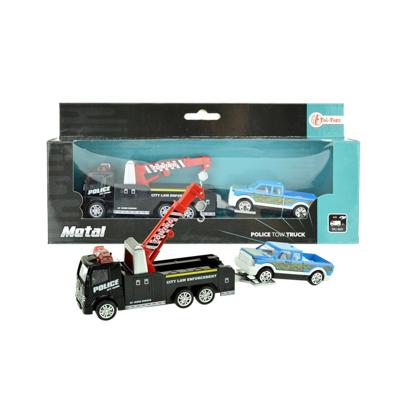 Toi-Toys Metal frictie sleepwagen met auto