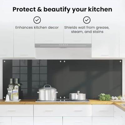 VidaXL Keuken spatscherm 2 pcs donkergrijs 90 x 60 cm gehard glas VidaXL Keuken spatscherm 2 pcs donkergrijs 90 x 60 cm gehard glas