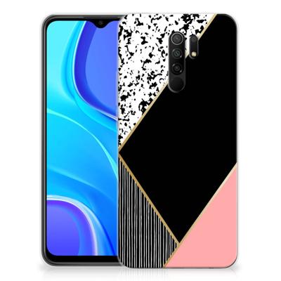 Xiaomi Redmi 9 | TPU Hoesje | Zwart Roze Vormen