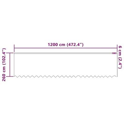 VidaXL Kantgordijn met gordijnen bloemen wit 260 x 1200 cm polyester