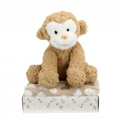 Toi-Toys Pluchen Aap + Knuffeldeken in Geschenkdoos
