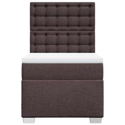 Boxspring met matras stof donkerbruin 140x200 cm - thumbnail