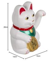 Zwaaiende Lucky Cat - Wit - thumbnail
