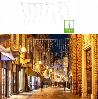 LED gordijn 2x0.4M 76 LED lampjes op een witte koppelbare snoer 3000K