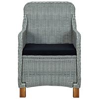 Tuinstoelen 2 st met kussens poly rattan lichtgrijs - thumbnail
