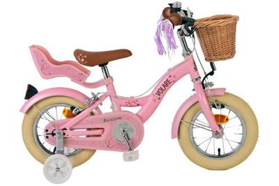 Volare blossom kinderfiets - meisjes - 12 inch - roze - twee handremmen