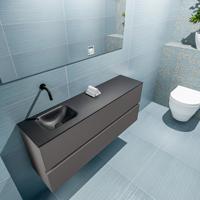 MONDIAZ ADA 120cm toiletmeubel dark grey. LEX wastafel urban links zonder kraangat - thumbnail