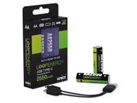 Verico LoopEnergy AA USB-C® 2550mWh Oplaadbare batterij (USB-C) Li-ion 1700 mAh 1.5 V 2 stuk(s) - thumbnail