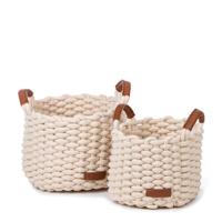 Korbo mand M wit, set van 2 - thumbnail