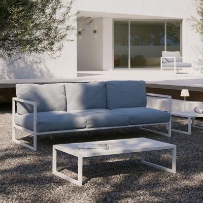 Kave Home 3-zits Tuinbank 'Comova' 225cm, kleur Blauw Kave Home 3-zits Tuinbank 'Comova' 225cm, kleur Blauw