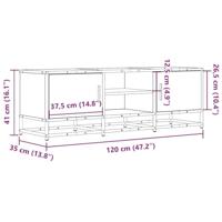Tv-meubel 120x35x41 cm bewerkt hout metaal grijs sonoma eiken - thumbnail