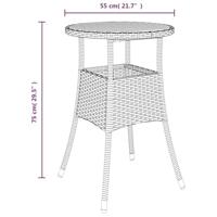 3-delige Bistroset met kussens poly rattan grijs - thumbnail