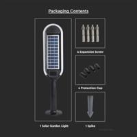 V-TAC VT-945 Solar Tuinpaal Verlichting - IP65 Waterdicht - Wit + Zwart - 5W- 400 Lumen - - thumbnail