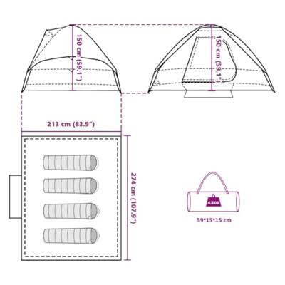 VidaXL Koepeltent 4-persoons waterdicht blauw VidaXL Koepeltent 4-persoons waterdicht blauw