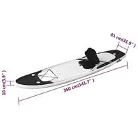 Stand Up Paddleboardset opblaasbaar 360x81x10 cm zwart - thumbnail