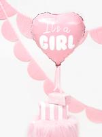 Folieballon Hart licht pink It's a girl 45cm - thumbnail
