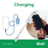 club3D USB-C-kabel USB-C stekker 2.00 m Wit CAC-3001 - thumbnail