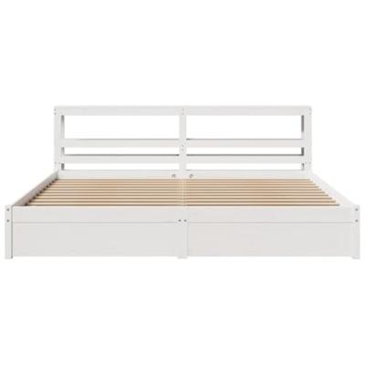 Bedframe met hoofdeinde zonder matras 200x200 cm wit