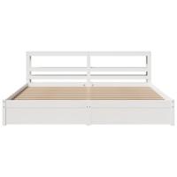 Bedframe met hoofdeinde zonder matras 200x200 cm wit - thumbnail