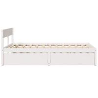 Bedframe zonder matras massief grenenhout wit 140x190 cm - thumbnail