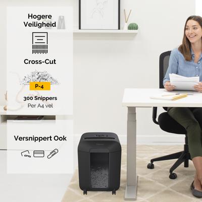 Papierversnipperaar Microsnippers Fellowes 4400801 19 L 4 x 40 mm Zwart - thumbnail