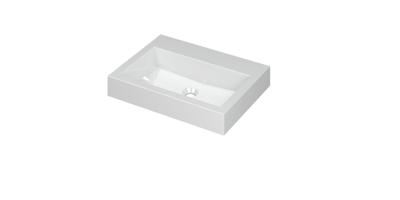 INK Wastafel Momento Polystone zonder kraangat 60 cm x 45 cm x 9 cm Glans wit 3421000