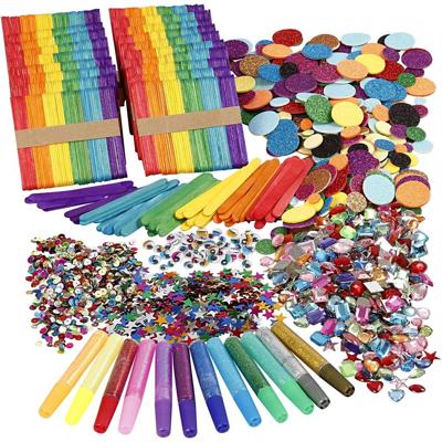 Creativ Company Glitter en houten stokjes, diverse kleuren, 1 set