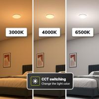 LED Plafondlamp rond - CCT Lichtkleur instelbaar (3000K, 4000K & 6500K) - 36W 3900 lumen (108lm/w) - Diameter 50 cm - IP20 stofdicht voor binnen - thumbnail