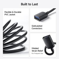 Cable Matters lange USB-naar-USB-verlengkabel (USB 3.0-verlengkabel) in zwart van 2 meter voor Oculus Rift, HTC Vive, Playstation VR-headset en meer - thumbnail
