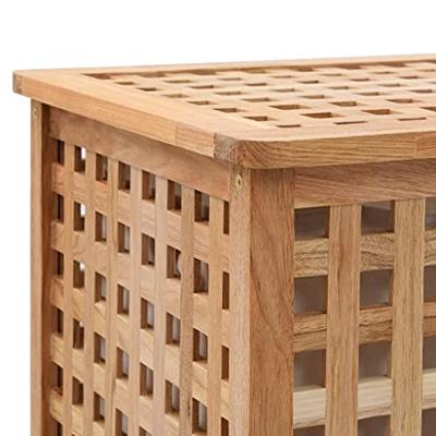 Wasmand 39x39x65 cm massief walnotenhout Wasmand 39x39x65 cm massief walnotenhout