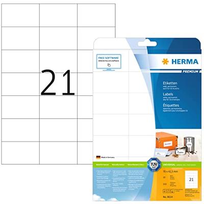Etiket herma 8634 70x42.3mm premium wit 210st | 70 stuks Etiket herma 8634 70x42.3mm premium wit 210st | 70 stuks