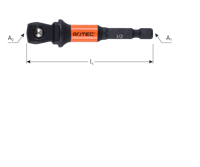 Rotec Impact Adapter Hoek 30 | E6,3 Bitopname | 4-kant | 1/2 kogel | L65 | 1 stuk - 820.0120 - thumbnail