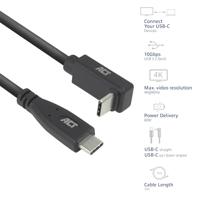 ACT USB 3.0 10Gbps 60W USB Type-C - USB Type-C (haaks verticaal)1m - thumbnail