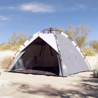 VidaXL Strandtent 3-persoons waterdicht snelontgrendeling grijs - thumbnail