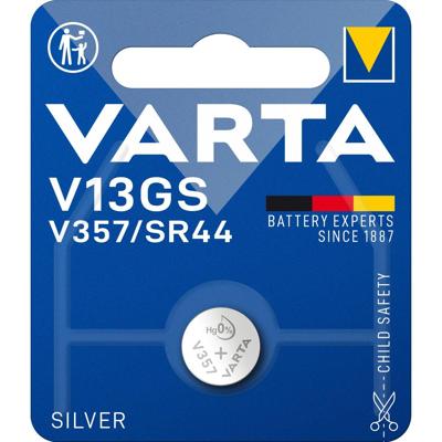 Varta Knoopcel V13GS 1.55 V 1 stuk(s) 155 mAh Zilveroxide SILVER CoinV13GS/V357/SR44 Bl1 Varta Knoopcel V13GS 1.55 V 1 stuk(s) 155 mAh Zilveroxide SILVER CoinV13GS/V357/SR44 Bl1
