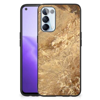 OPPO Reno5 5G | Find X3 Lite Marmeren Print Telefoonhoesje Marmer Creme OPPO Reno5 5G | Find X3 Lite Marmeren Print Telefoonhoesje Marmer Creme