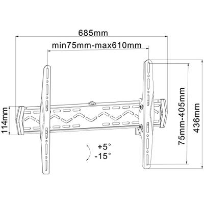 Reflecta PLANO Slim TV-beugel 94,0 cm (37) - 177,8 cm (70) Kantelbaar