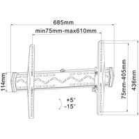 Reflecta PLANO Slim TV-beugel 94,0 cm (37) - 177,8 cm (70) Kantelbaar - thumbnail
