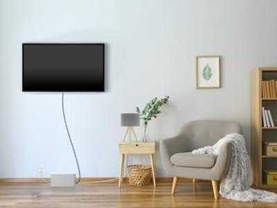 Perel contactdoos met 3 stopcontacten en schakelaar, inclusief kabelbox, wit, voor België