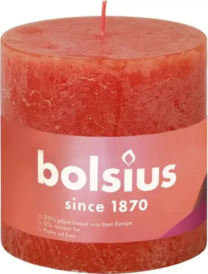 Bolsius shine rustiekkaars 100/100 earthy orange