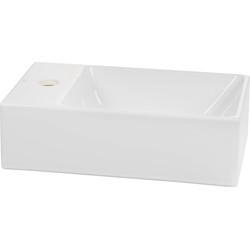 Ben Stelvio fontein keramiek 40x23x12cm 1 kraangat links Xtra glaze+ wit