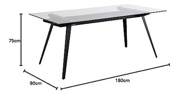 Bendt Glazen Eettafel 'Gitte' 180 x 90cm Bendt Glazen Eettafel 'Gitte' 180 x 90cm