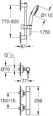 Grohe Grothem 800 Cosmopolitan Douchemengkraan Chroom